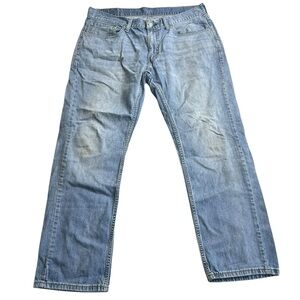 Levi’s 559 Men’s Relaxed Straight Jeans Light Wash 34x30 Distressed crotch patch